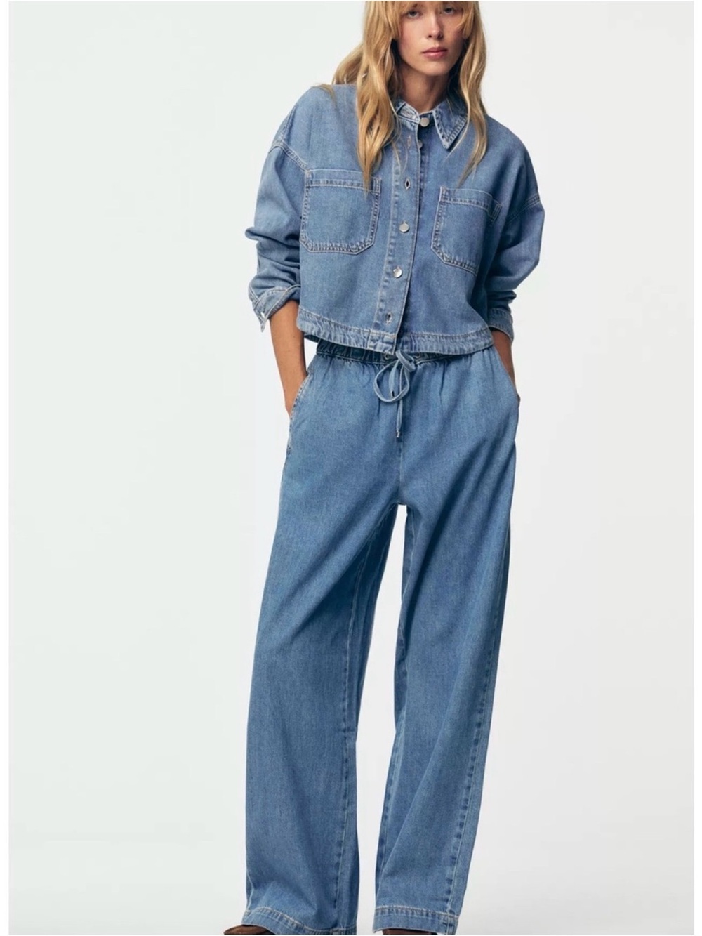 Zara Drawstring Denim Pants